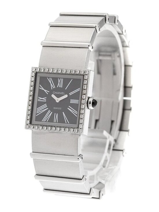 CHANEL Mademoiselle H0826 Diamond Bezel black Dial Quartz Ladies Watch main image 6